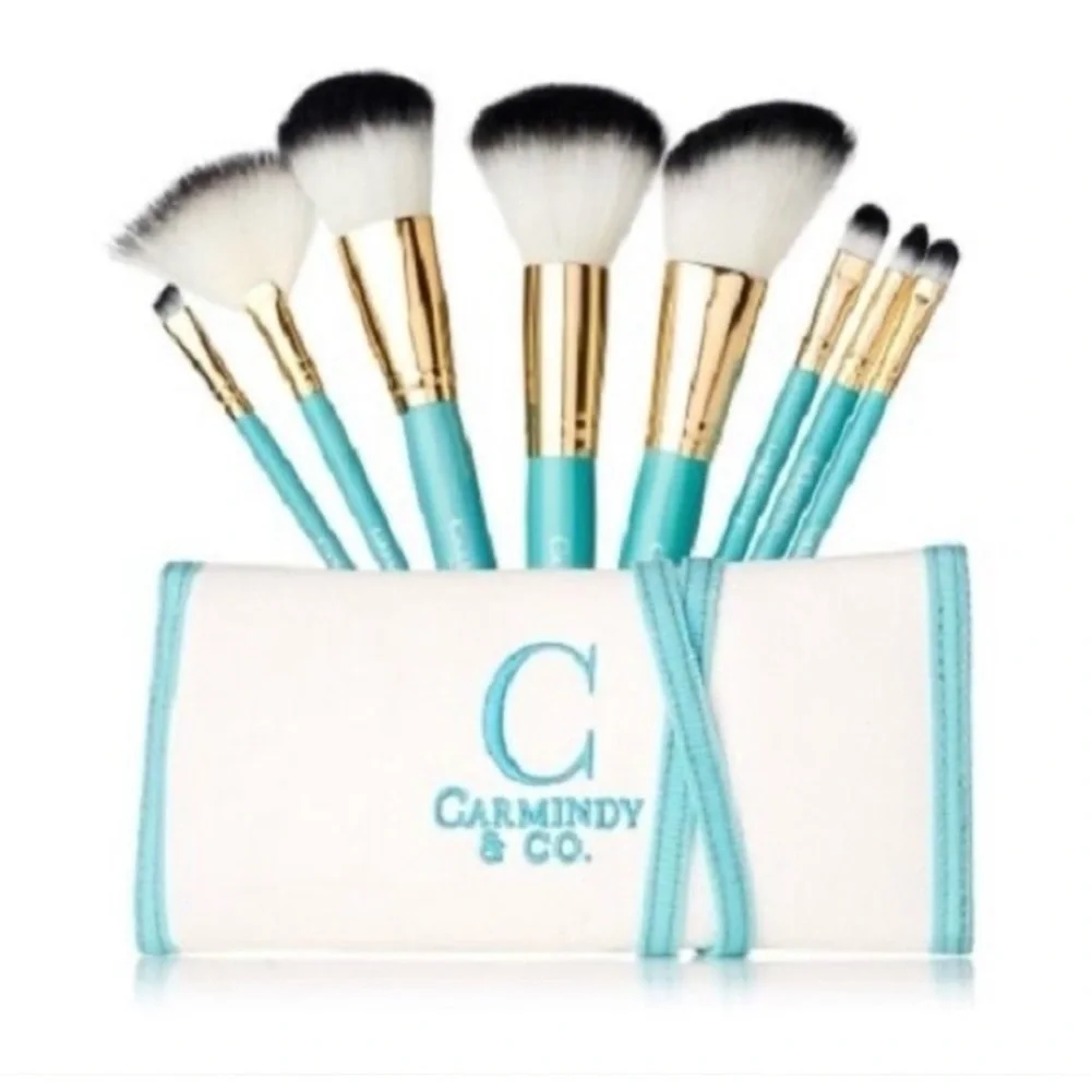 NEW Carmindy & Co. Professional Makeup Brush Set and Brush Roll ~